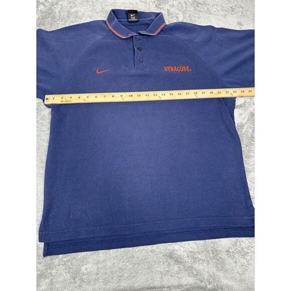 Nike Syracuse Orange Short Sleeve Polo Shirt Men's Size Large Blue - Picture 7 of 10